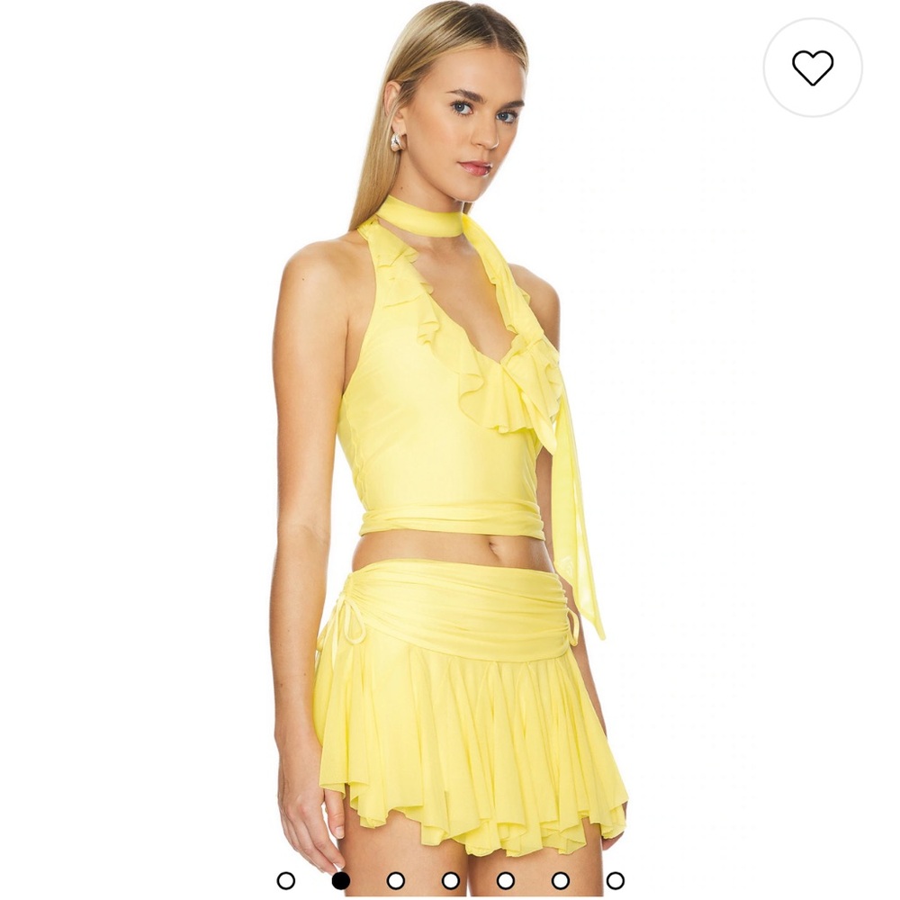 MAJORELLE Yellow Top + Skirt Set